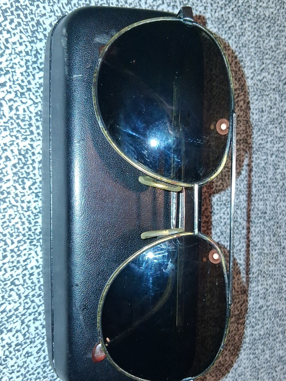 Vintage "Duck Head" Gold-Frame Sunglasses with Black Lenses